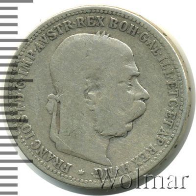 Австрия 1 крона, 1893 (1 крона. Австрия 1893г. Ag.)