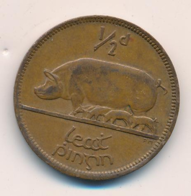Ирландия ½ пенни, 1966 (1/2 пенни. Ирландия 1966)
