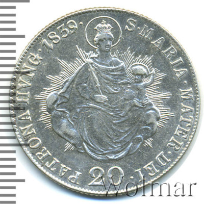 Венгрия 20 крейцеров, 1839 (20 крейцеров. Венгрия 1839г. В. Ag.)