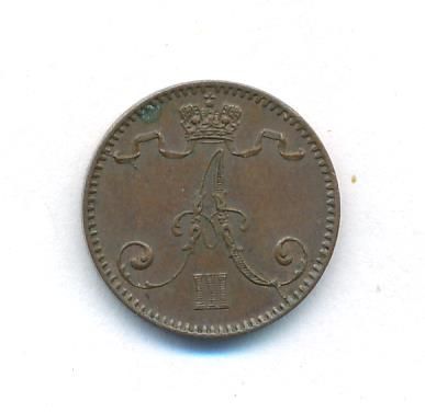 1 пенни 1893 г. Для Финляндии (Александр III). (1 пенни. 1893)