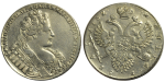 1 рубль 1732 г. Анна Иоанновна. Крест державы простой. Точки разделяют надпись реверса (1 рубль 1732 года. Крест державы простой, точки разделяют надпись. XF)