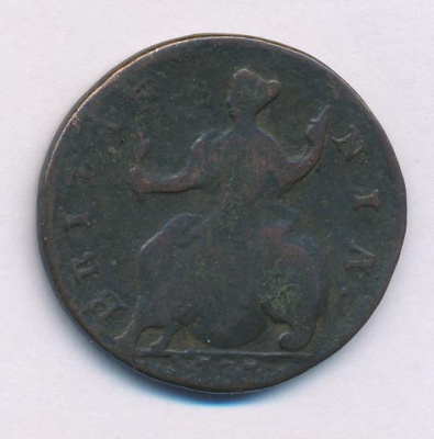 Великобритания ½ пенни, 1737 (1/2 пенни. Великобритания 1737)