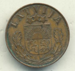 Латвия 2 сантима, 1939 (2 сантима. Латвия 1939)