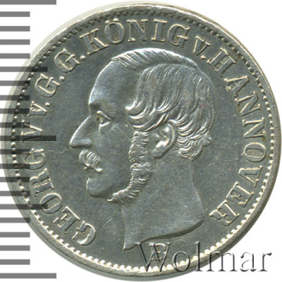 Ганновер 1/12 талера, 1853 (1/12 талера. Ганновер. Германия 1853г. B. Ag.)