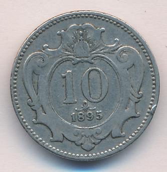Австрия 10 геллеров, 1895 (10 геллеров. Австрия 1895)