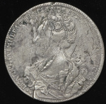 1 рубль 1726 г. СПБ. Екатерина I. Петербургский тип, портрет влево. СПБ под орлом. Под хвостом один  (Рубль 1726 СПБ)