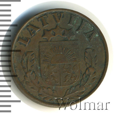 Латвия 2 сантима, 1939 (2 сантима. Латвия 1939г. Cu.)