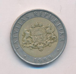 Латвия 2 лата, 1999 (2 лата. Латвия. 1999)