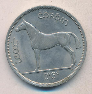 Ирландия 2 шиллинга (флорин), 1964 (2 шиллинга 6 пенсов. Ирландия 1964)