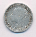 Великобритания 6 пенсов, 1880 (6 пенсов. Великобритания. Заделано отверстие 1880)