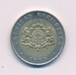 Латвия 2 лата, 1999 (2 лата. Латвия. 1999)