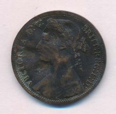 Великобритания 1 пенни, 1876 (1 пенни. Великобритания 1876)