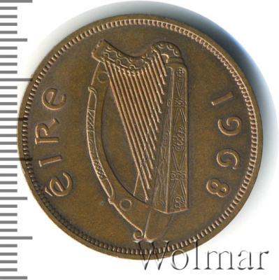 Ирландия 1 пенни, 1968 (1 пенни. Ирландия 1968г. Br.)