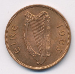 Ирландия 1 пенни, 1963 (1 пенни. Ирландия. 1963)