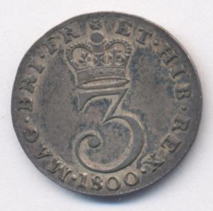 Великобритания 3 пенса, 1800 (3 пенса. Великобритания 1800)