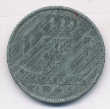 Бельгия 1 франк, 1943 (1 франк. Бельгия 1943)