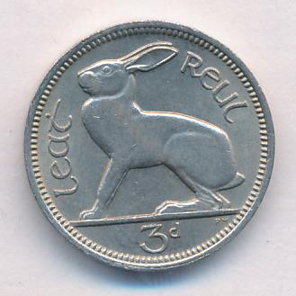 Ирландия 3 пенса, 1968 (3 пенса. Ирландия. 1968)