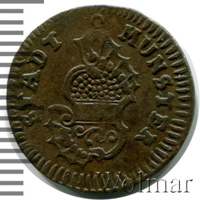 Бавария 1 пфенниг, 1758 (1 пфеннинг. Германия. Мюнстер 1758г. Cu.)
