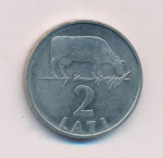 Латвия 2 лата, 1992 (2 лата. Латвия. 1992)