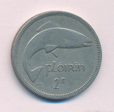 Ирландия 2 шиллинга (флорин), 1965 (2 шиллинга. Ирландия 1965)