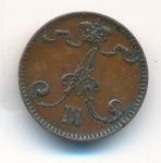 1 пенни 1891 г. Для Финляндии (Александр III). (1 пенни. 1891)
