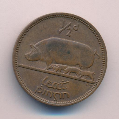 Ирландия ½ пенни, 1964 (1/2 пенни. Ирландия 1964)