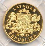 Латвия 20 латов, 1997 (20 лат. Латвия. Фрегат. М-7,77г. 1997)