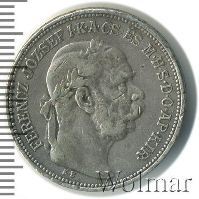 Венгрия 2 кроны, 1912 (2 кроны. Венгрия 1912г. Ag.)