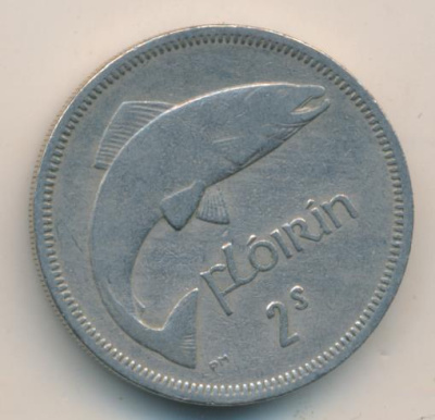 Ирландия 2 шиллинга (флорин), 1964 (2 шиллинга. Ирландия 1964)