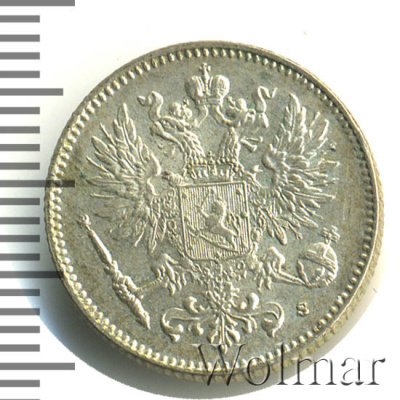 50 пенни 1916 г. S. Для Финляндии (Николай II). (50 пенни. Финляндия 1916г. S. Ag.)