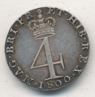 Великобритания 4 пенса, 1800 (4 пенса. Великобритания, Георг III. 1800)