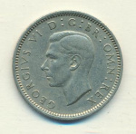 Великобритания 6 пенсов, 1948 (6 пенсов. Великобритания 1948)
