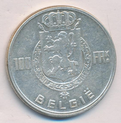 Бельгия 100 франков, 1951 (100 франков. Бельгия 1951)