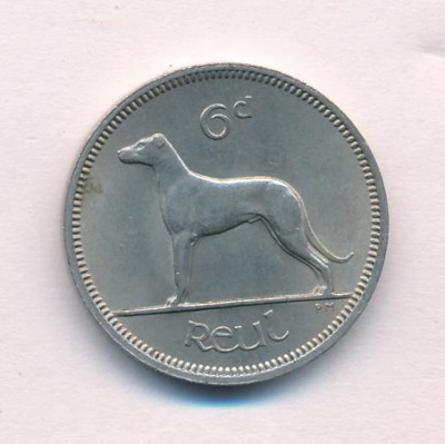 Ирландия 6 пенсов, 1967 (6 пенсов. Ирландия 1967)