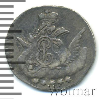 5 копеек 1757 г. СПБ. Елизавета I. Орел в облаках (5 копеек 1757г. СПБ. Ag.)