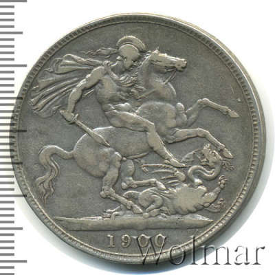 Великобритания 1 крона, 1900 (1 крона. Великобритания 1900г. Ag.)