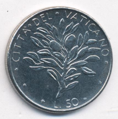 Ватикан 50 лир, 1976 (50 лир. Ватикан 1976)
