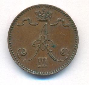 1 пенни 1894 г. Для Финляндии (Александр III). (1 пенни. 1894)
