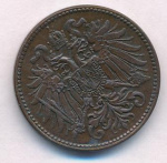 Австрия 2 геллера, 1897 (2 геллера. Австрия 1897)
