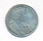 Полтина 1733 г. Анна Иоанновна. Портрет смещен влево. Крест державы простой (Полтина. 1733)