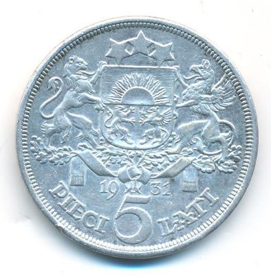 Латвия 5 латов, 1931 (5 лат. Латвия. 1931)