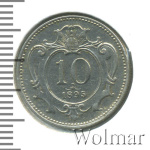 Австрия 10 геллеров, 1895 (10 геллеров. Австрия 1895г. Cu-Ni.)