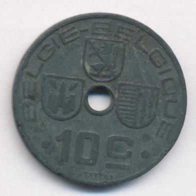 Бельгия 10 сантимов, 1941 (10 сантимов. Бельгия. 1941)