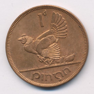 Ирландия 1 пенни, 1963 (1 пенни. Ирландия. 1963)
