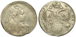 1 рубль 1732 г. Анна Иоанновна. Крест державы простой (1 рубль 1732 года. С брошью на груди. Крест державы простой. XF+)