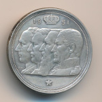 Бельгия 100 франков, 1951 (100 франков. Бельгия 1951)