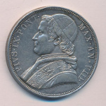 Папская область 1 скудо, 1853 (1 скудо. Ватикан 1853)