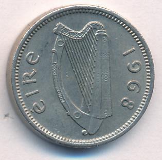 Ирландия 3 пенса, 1968 (3 пенса. Ирландия. 1968)