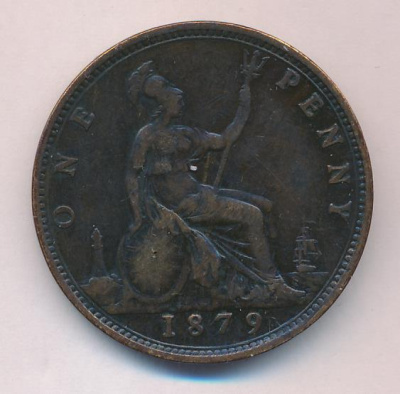 Великобритания 1 пенни, 1879 (1 пенни. Великобритания 1879)