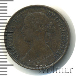Великобритания 1 фартинг, 1875 (1 фартинг. Великобритания 1875г. Cu.)
